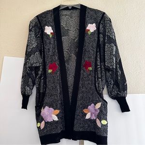 Custom made black dress jacket with intricate embroidery. Pre-owned worn 5xs